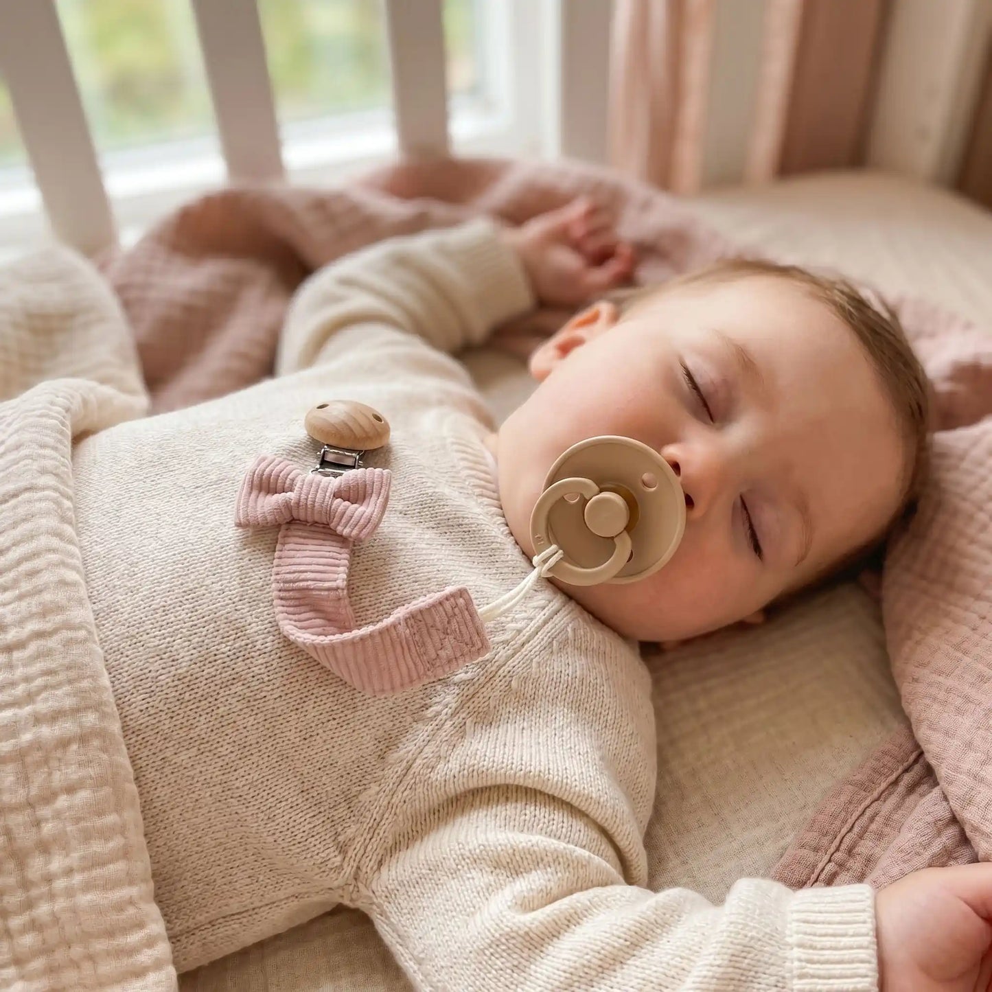 attache tetine rose sommeil serein FrenchSecure