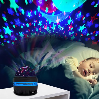 Bébé dort paisiblement avec la veilleuse bébé projection plafond - Douce Nuit