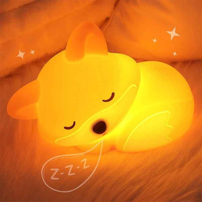 bebe veilleuse orange Renard Silicone Rechargeable