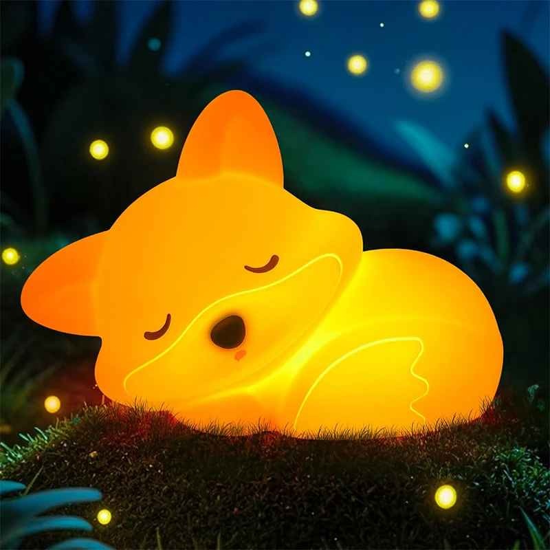 bebe veilleuse orange silicone Renard Silicone Rechargeable