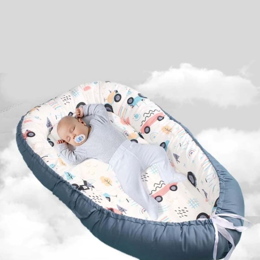 Berceau bébé sommeil serein nidportablebébé voiture bleue