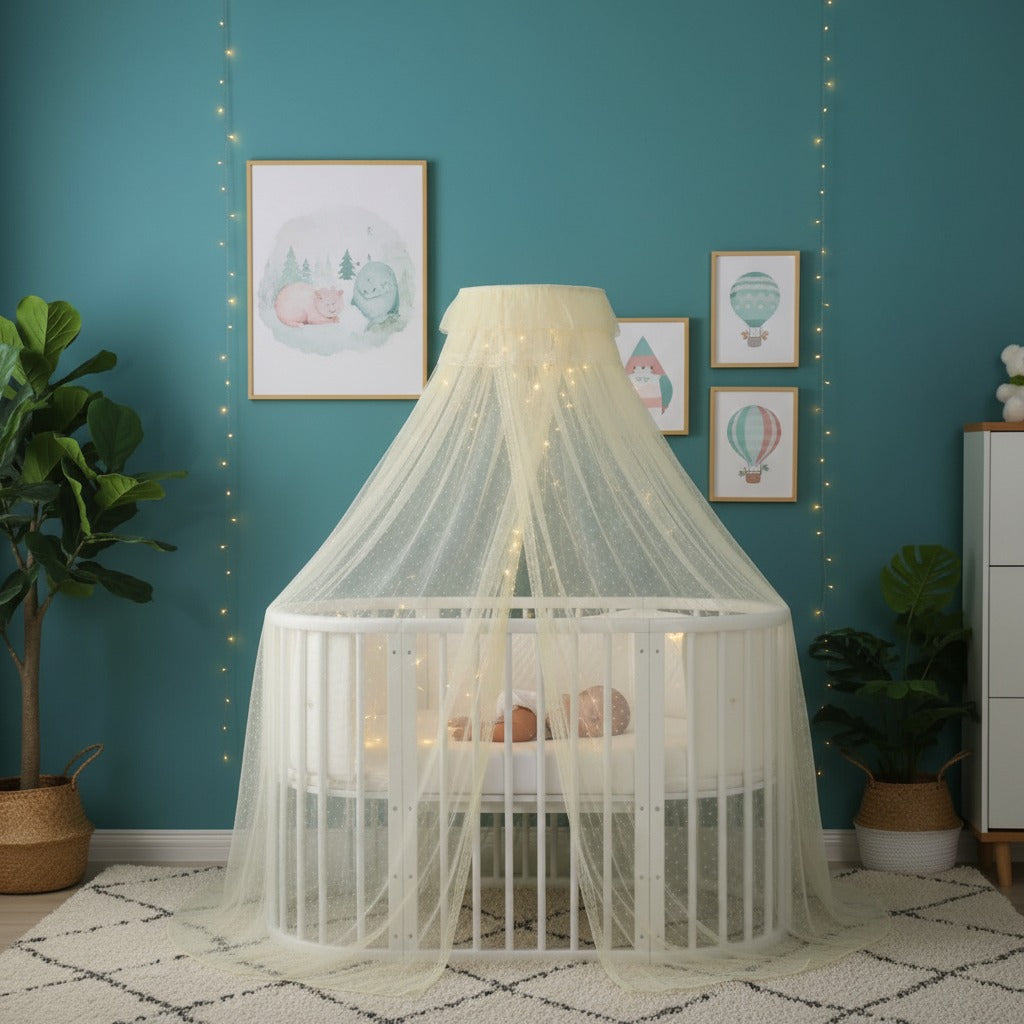 ciel de lit avec support sommeil serein pastel protecteur