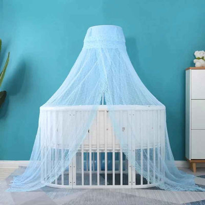 ciel de lit bebe avec support élégant moustiquaire bleue