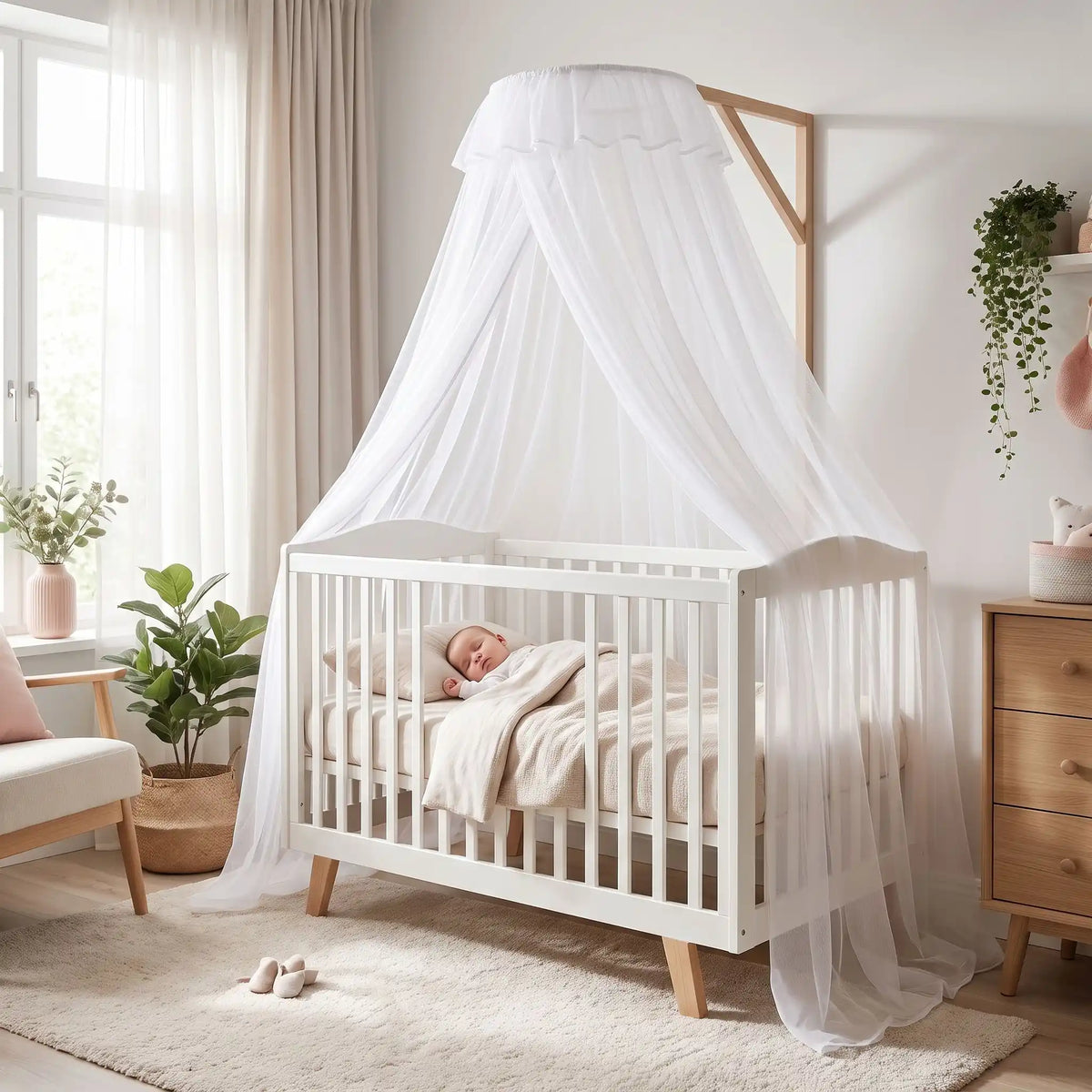ciel de lit bébé avec support rassurant protection naturelle
