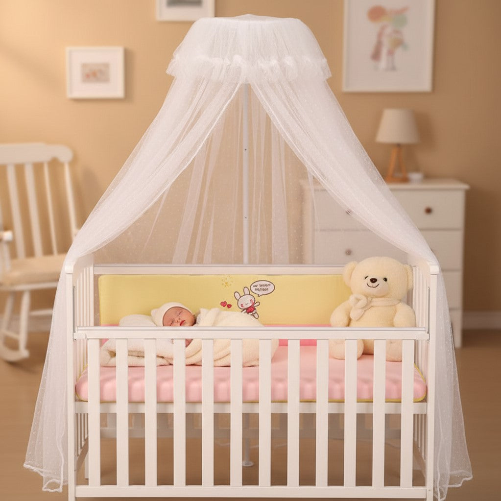 ciel de lit bébé avec support sommeil paisible protection naturelle