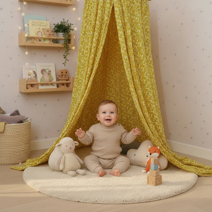 ciel de lit bebe coin jeux chaleureux mousseline coton