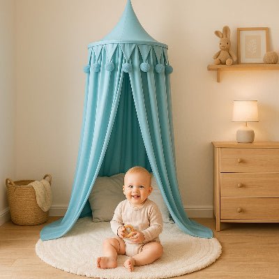 ciel de lit bebe coin jeux chaleureux petit ciel bleu