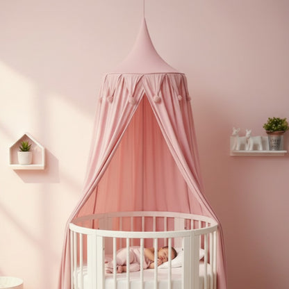 ciel de lit bébé fille rose sommeil paisible étoile filante