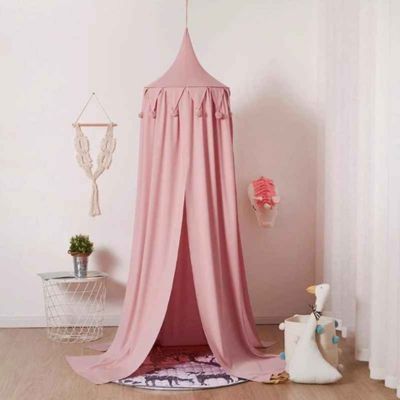 Ciel de lit bébé fille suspendu léger rose étoile filante