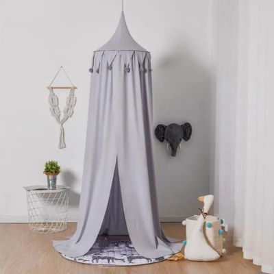 ciel de lit bébé garçon gris coin jeux chaleureux Gris Coton - Ciel Paisible