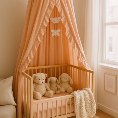 Ciel de lit bebe léger dreamynest rose pêche