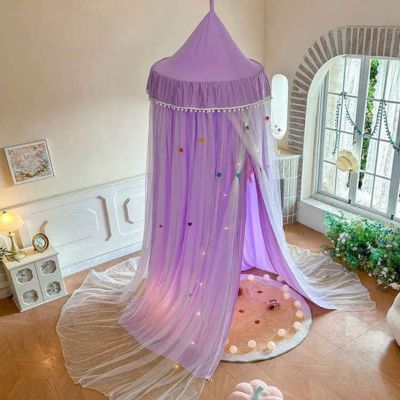 Ciel de lit bébé léger élégant twinkle nest violet