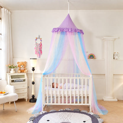 ciel de lit bébé moustiquaire berceau sommeil paisible - arc-en-ciel
