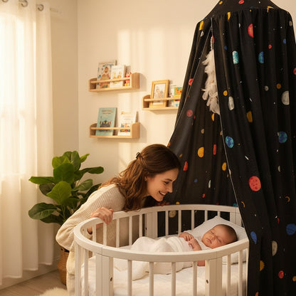 ciel de lit bébé rassurant cosmos endormi