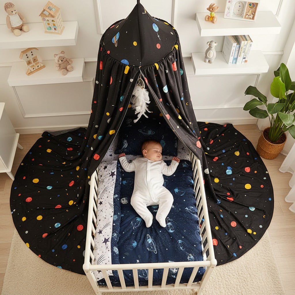 ciel de lit bébé sommeil confortable cosmos endormi