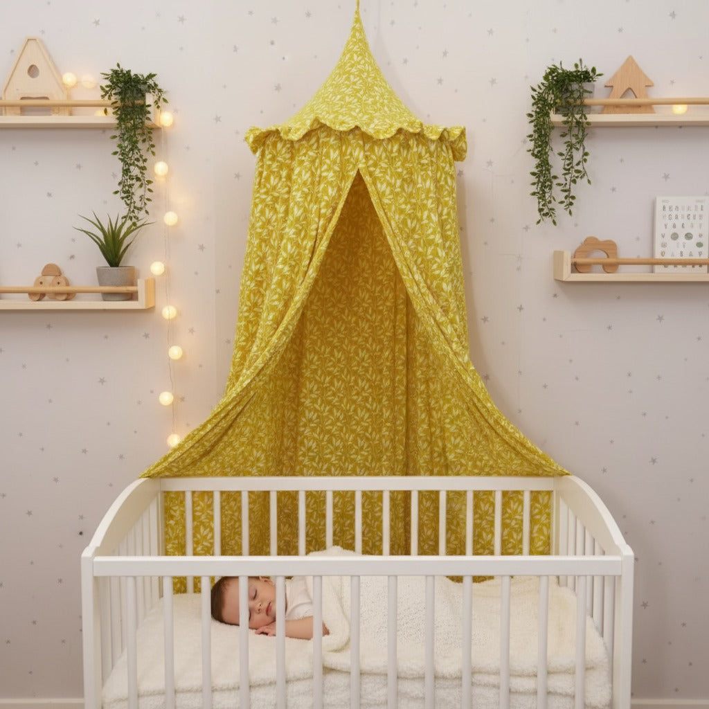 ciel de lit bebe sommeil paisible mousseline coton
