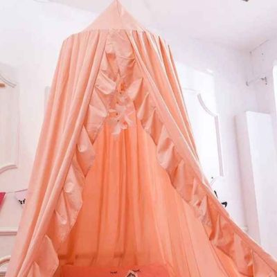 Ciel de lit bebe tissu léger dreamynest rose pêche