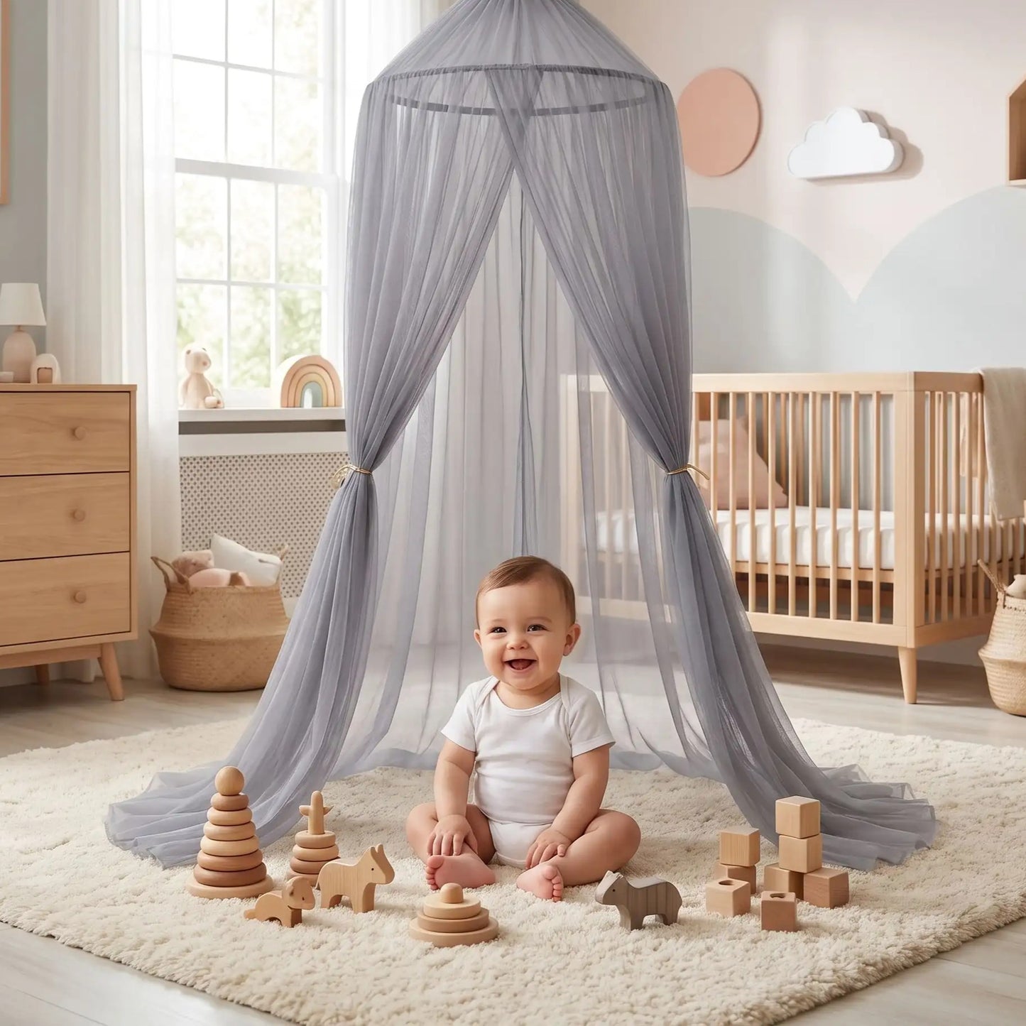 ciel de lit berceau coin jeu -moustiquaire bébé