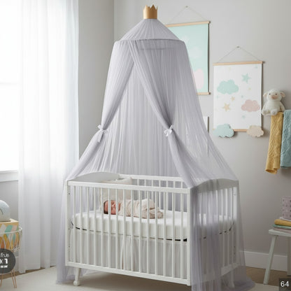 ciel de lit berceau gris protecteur - moustiquaire bébé