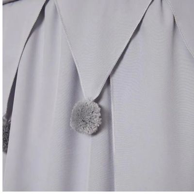 Ciel de lit léger avec pompons Gris Coton