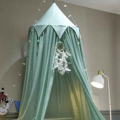 Ciel de lit nuage installation facile pomponné