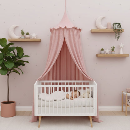 ciel de lit pour berceau sommeil -profond Étoilé Rose Poudré