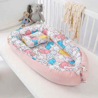 cocon pour bebe velours confortable BabyNest ROSE