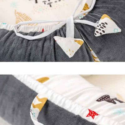 cocon pour bebe velours confortable détails BabyNest GRIS