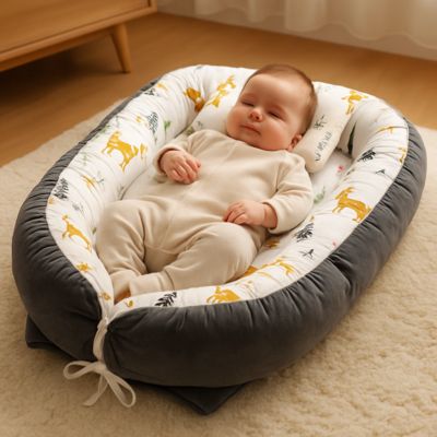 cocon pour bebe velours sommeil serein BabyNest GRIS