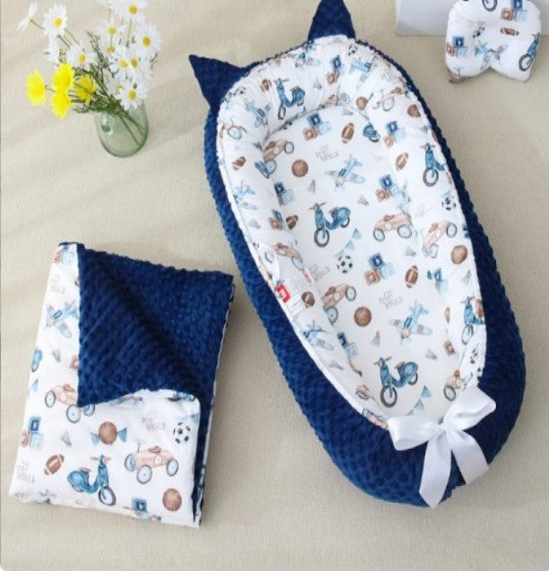 cocon pour lit bebe avec couverture portable double face