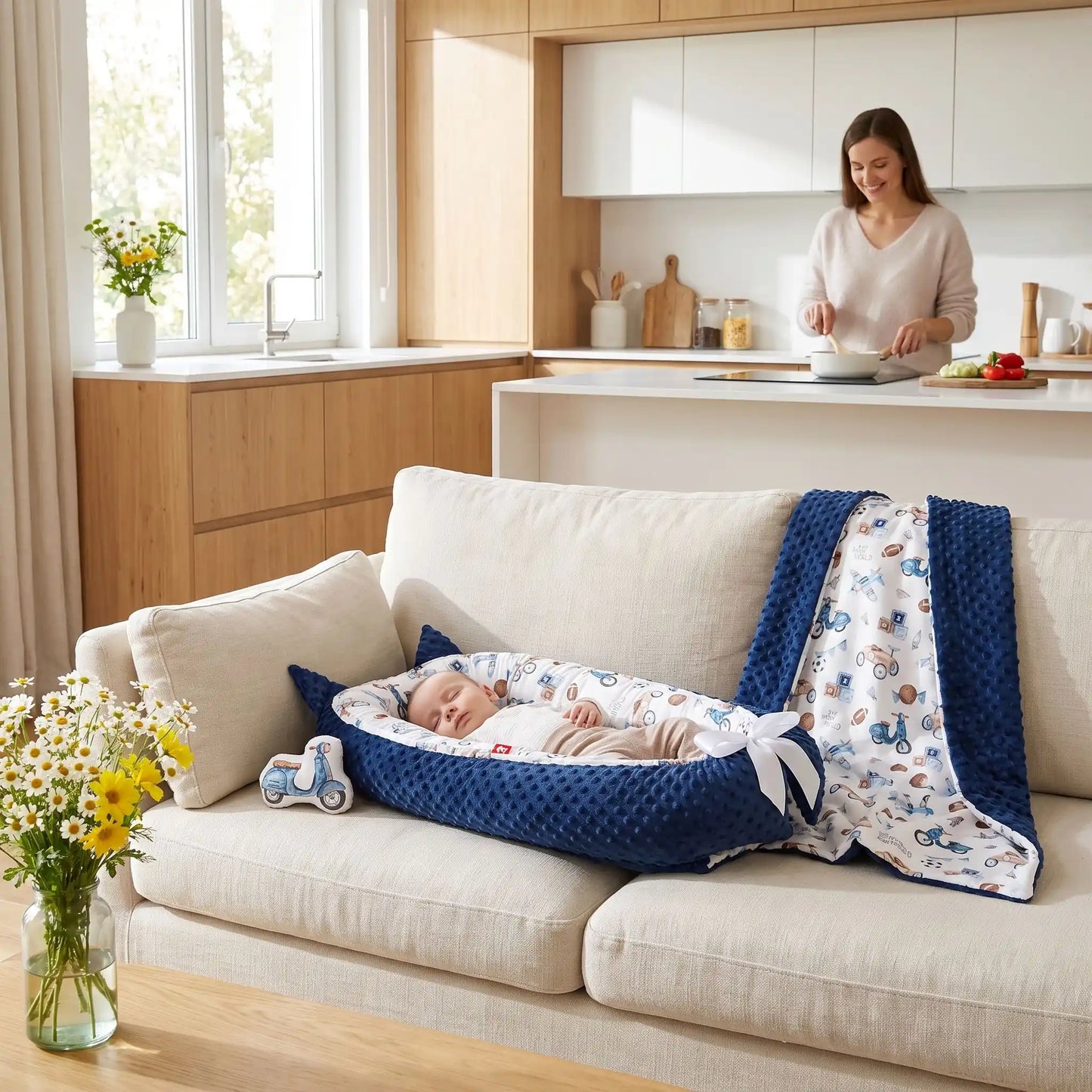cocon pour lit bebe rassurant portable double face
