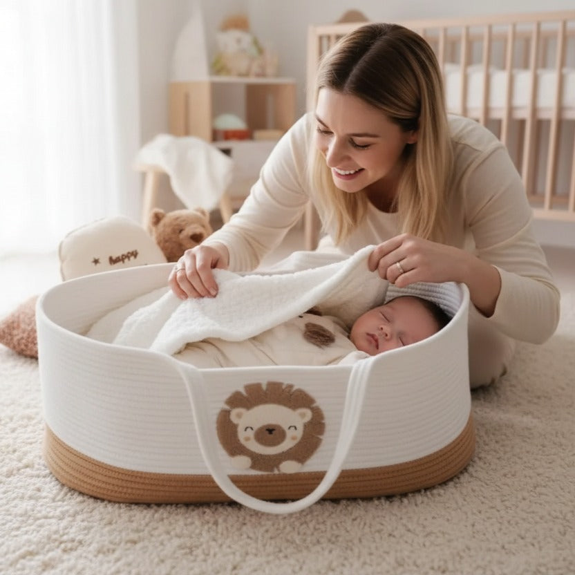 couffin bebe facile à déplacer maman rassurée portable coton