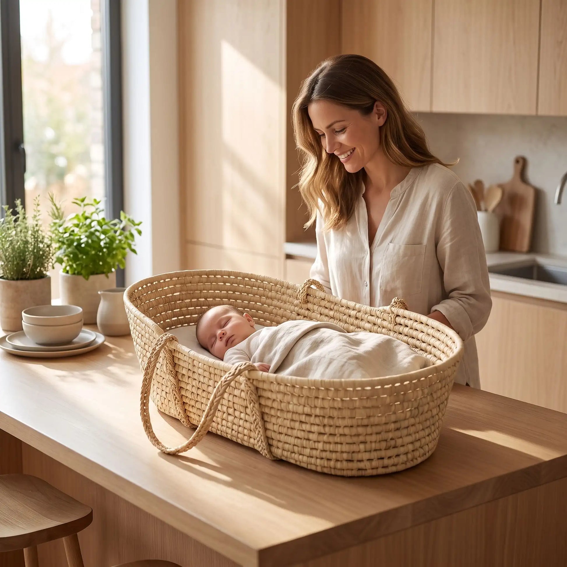 couffin bebe osier pratique parents occupés artisanal naturel