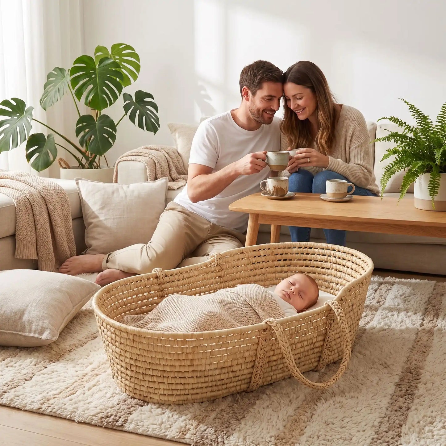 couffin bebe osier sommeil paisible parents sereins artisanal naturel