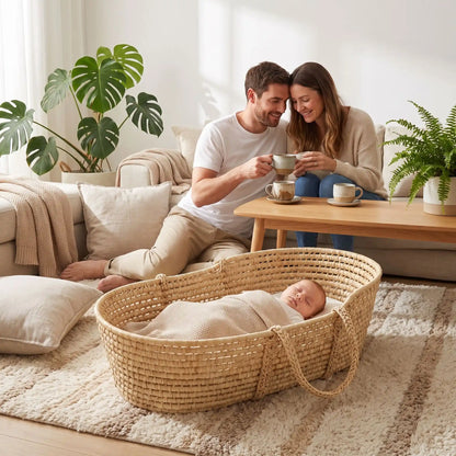 couffin bebe osier sommeil paisible parents sereins artisanal naturel
