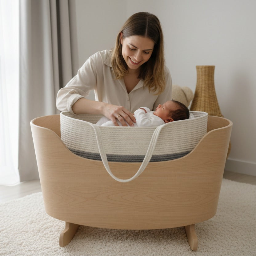 couffin bébé sécurisant sommeil serein - nomade en coton