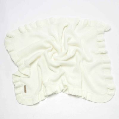 Couverture bébé blanche douce texture Maille Nature