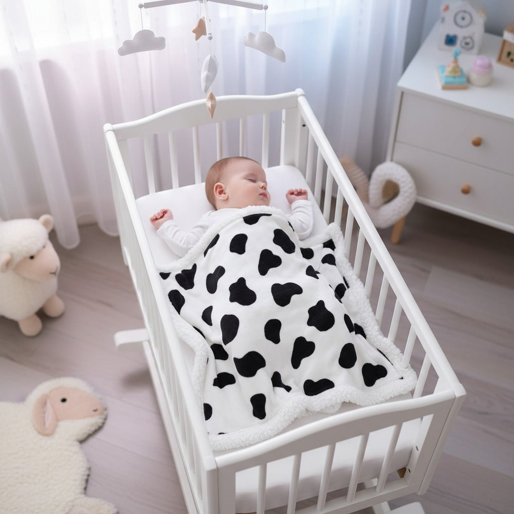 couverture bebe chaude douce confortable flanelle réversible