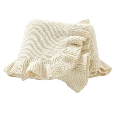Couverture bébé douce blanc cassé Nuage Tricoté