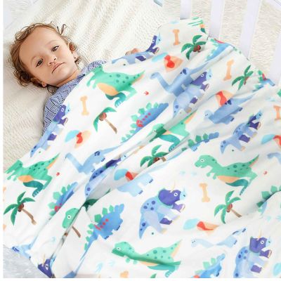 Couverture bébé douce confortable double-face dinosaure sommeil paisible rêve d'automne