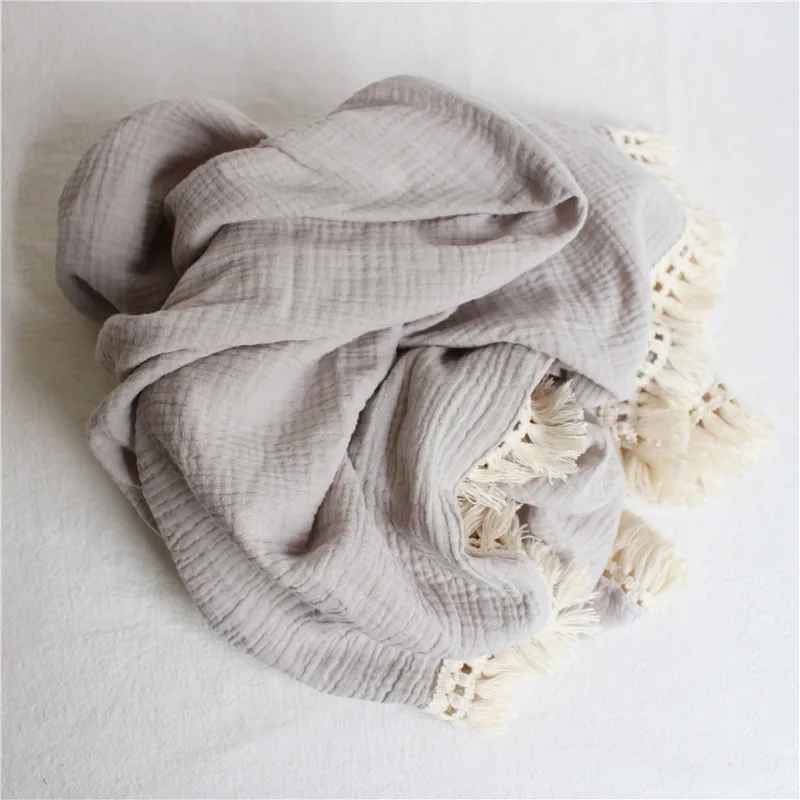 couverture bebe douce coton grise légère COTELA