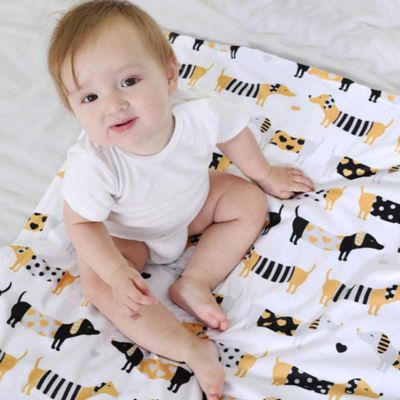 Couverture bébé douce double-face bébé assit rêve d'automne