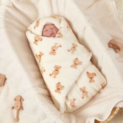 Couverture bébé douce enveloppante ours beige Nuage de coton