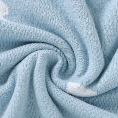 Couverture bébé douce lapin tricot bleue Lapinou Douillet