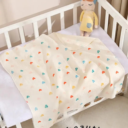 couverture bébé douce motif coeurs Coton Bio Douceur
