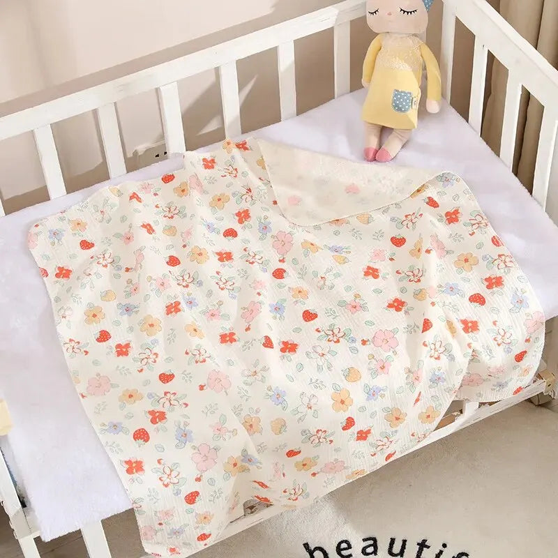 couverture bébé douce motif fleurs Coton Bio Douceur