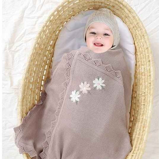 couverture bébé douce protectrice Coton tricoté