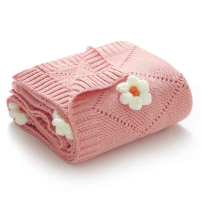 Couverture bébé douce rose a fleure Fleur de Coton