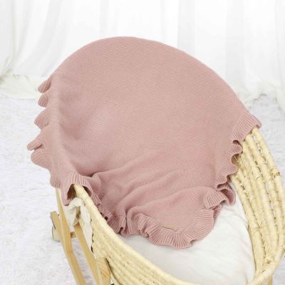 Couverture bébé douce rose dans couffin Maille Nature