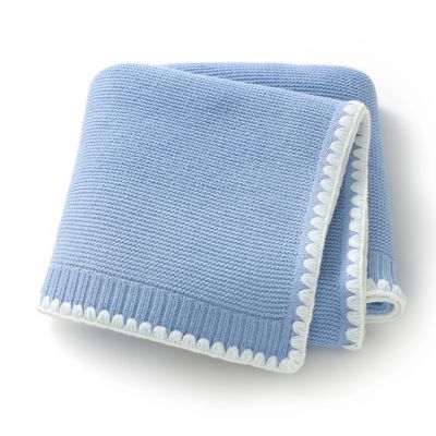 Couverture bébé douce tricot bleue SoftNest